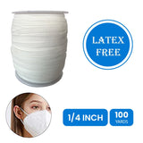 1/4" White Elastic Band - 100 yards
