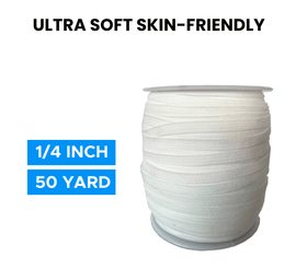 1/4" Elastic White - 50 yards