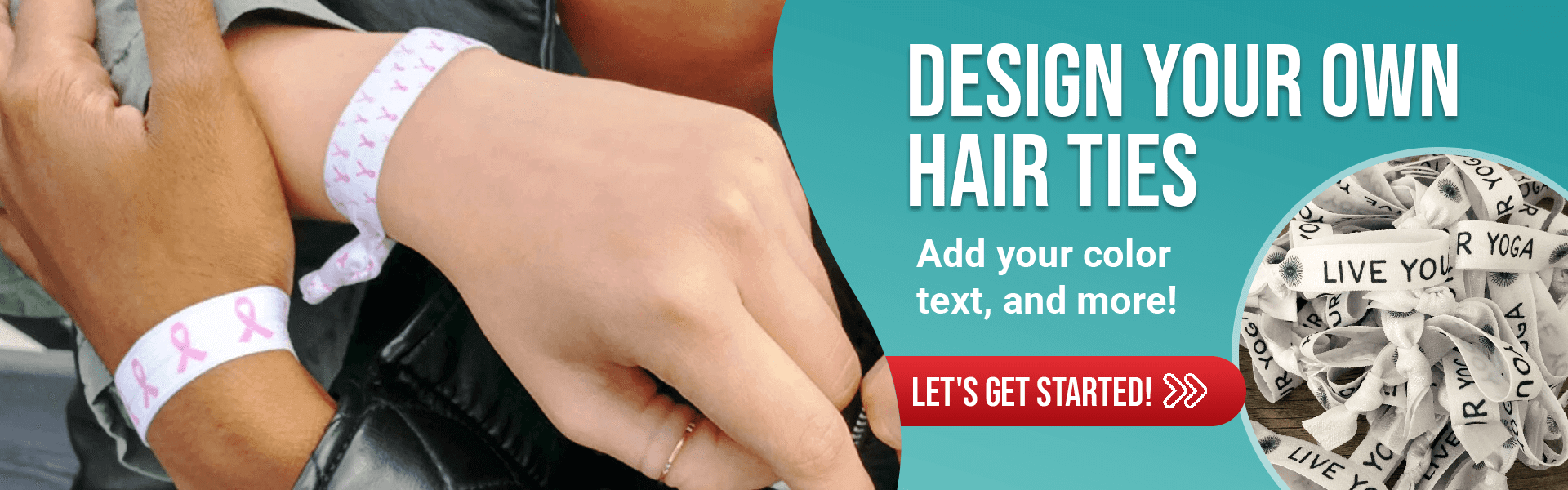 Design your custom hair ties now!