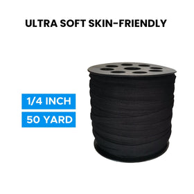 1/4" Elastic Black - 50 yards