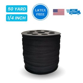 1/4" Elastic Black - 50 yards