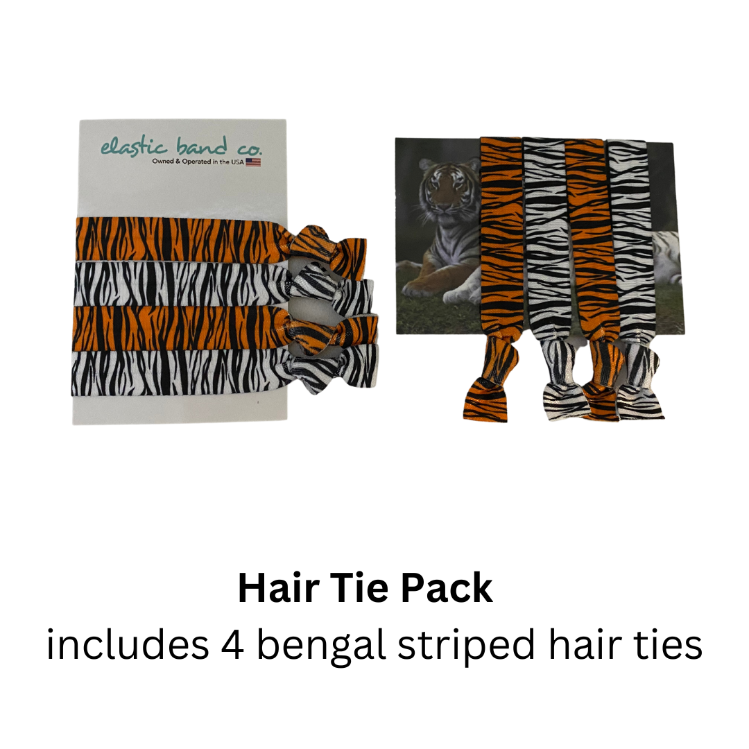 Bengal Tiger Striped Hair Tie Pack - Elastic Band Co.