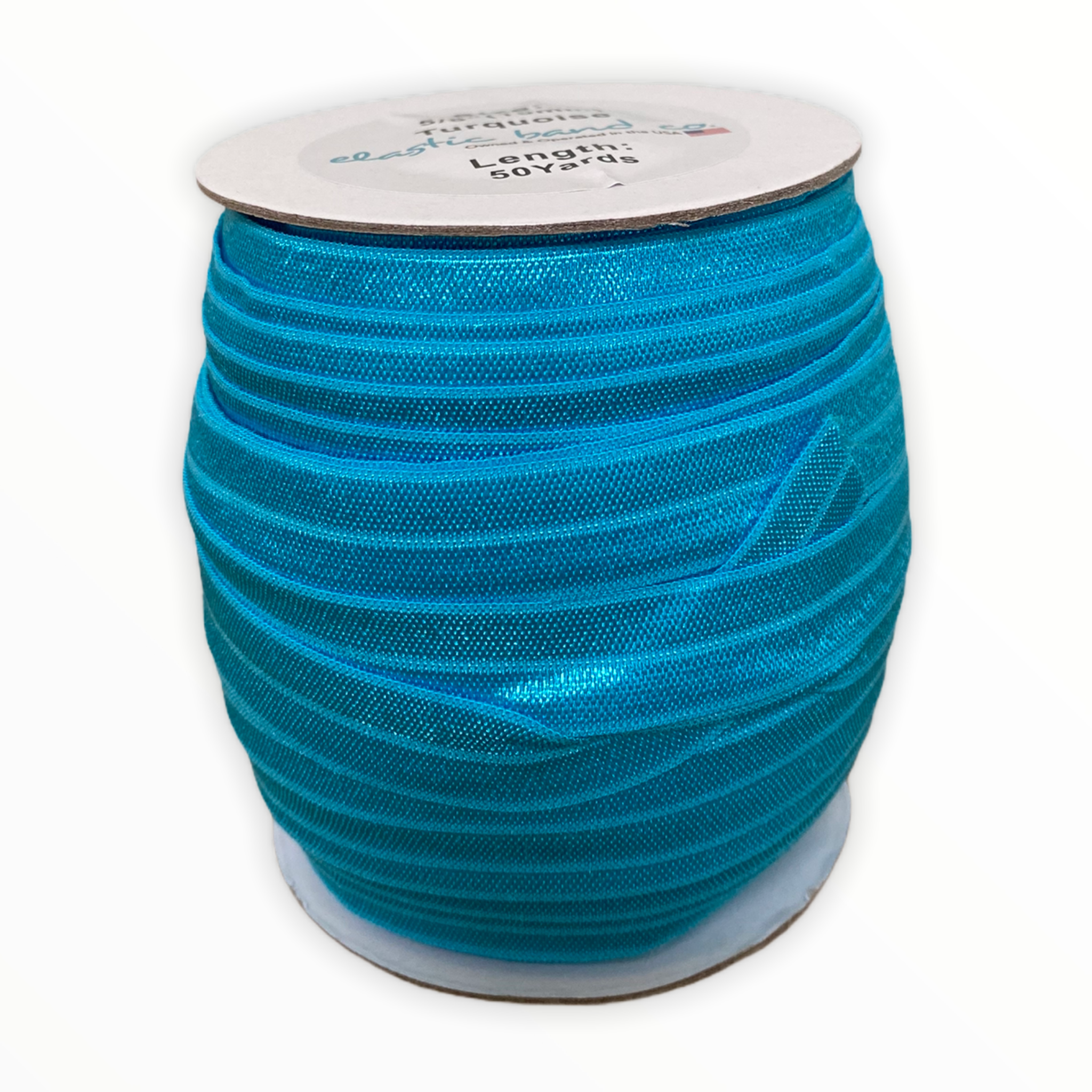 Fold-over Elastic by the yard, Turquoise