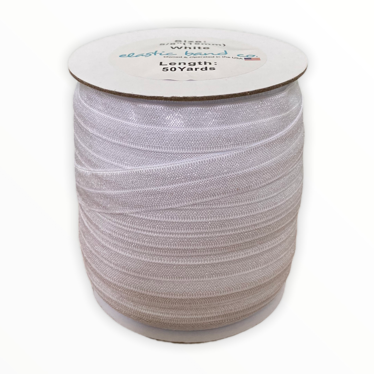 Fold Over Elastic – 50 yards white - Elastic Band Co.