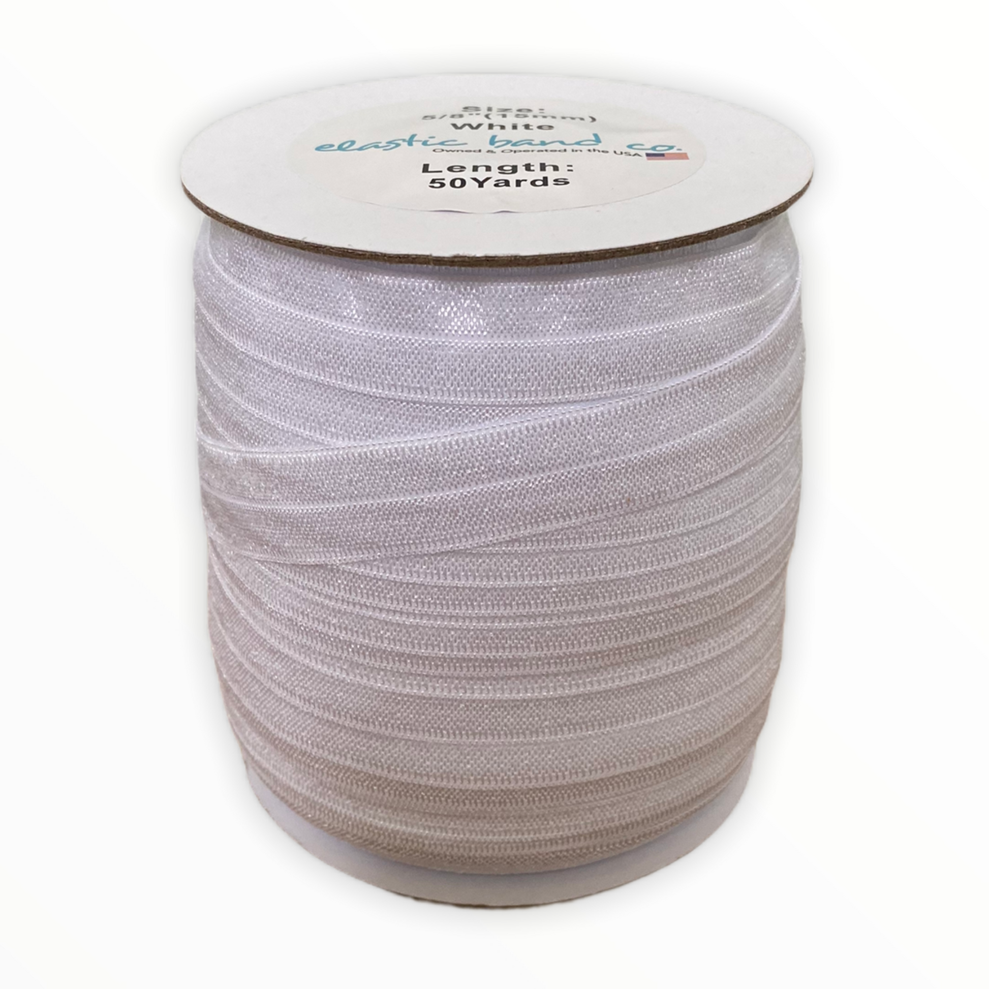 Fold Over Elastic – 50 yards white - Elastic Band Co.